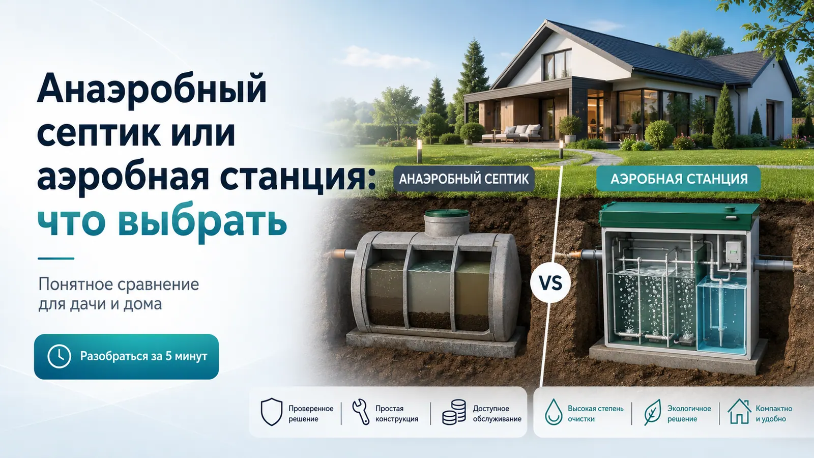 Анаэробный септик или аэробная станция: что выбрать