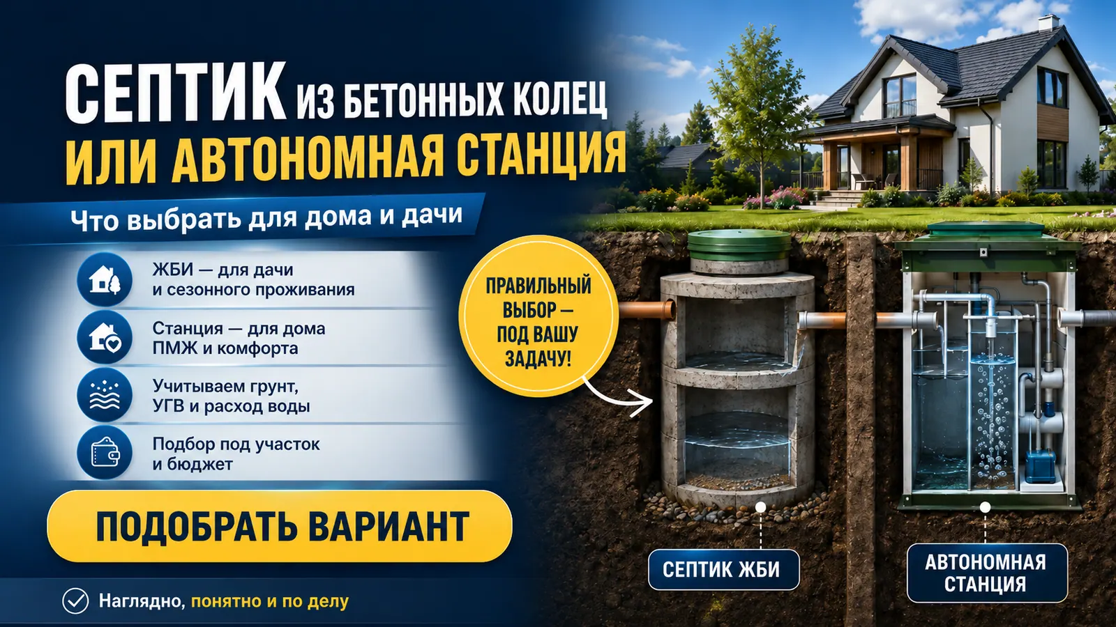 Септик из бетонных колец или автономная станция: что выбрать